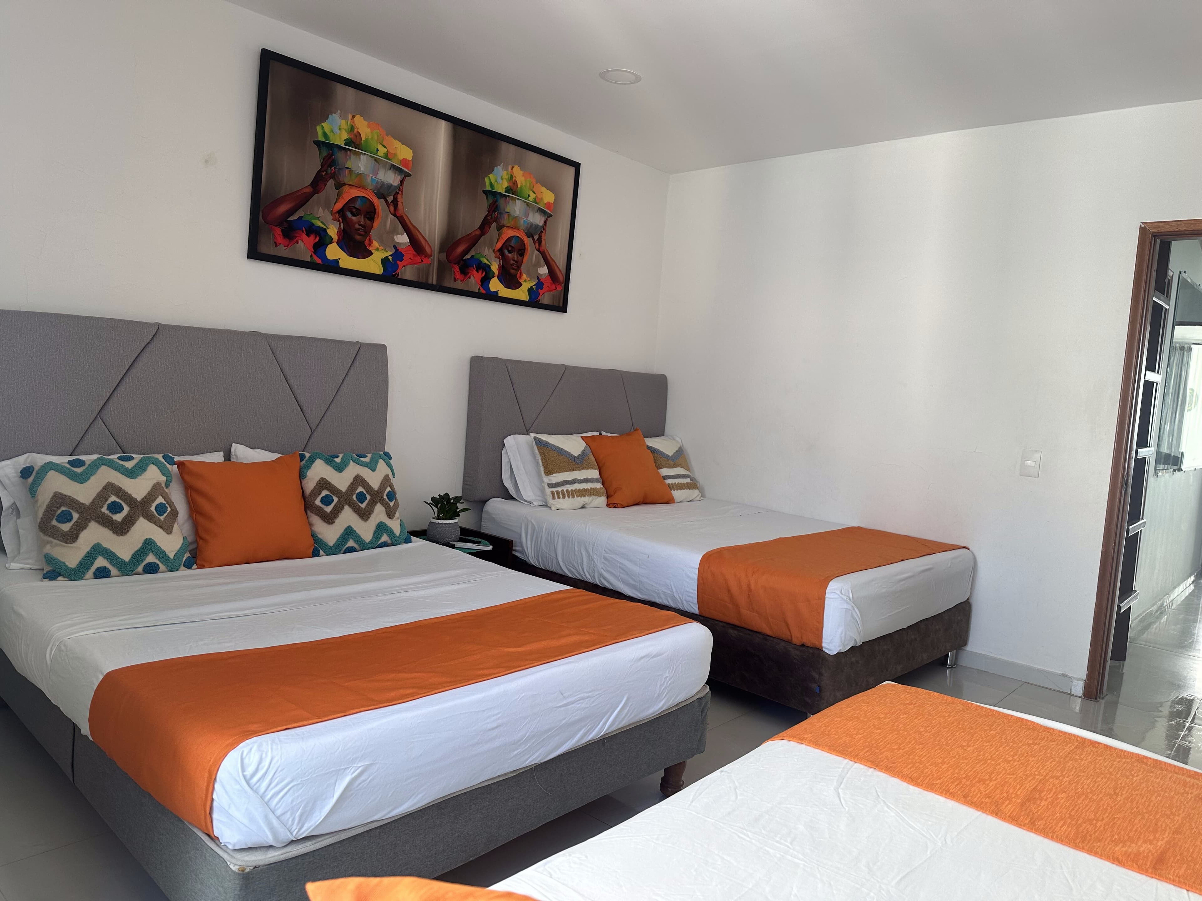 Bedroom with two double beds