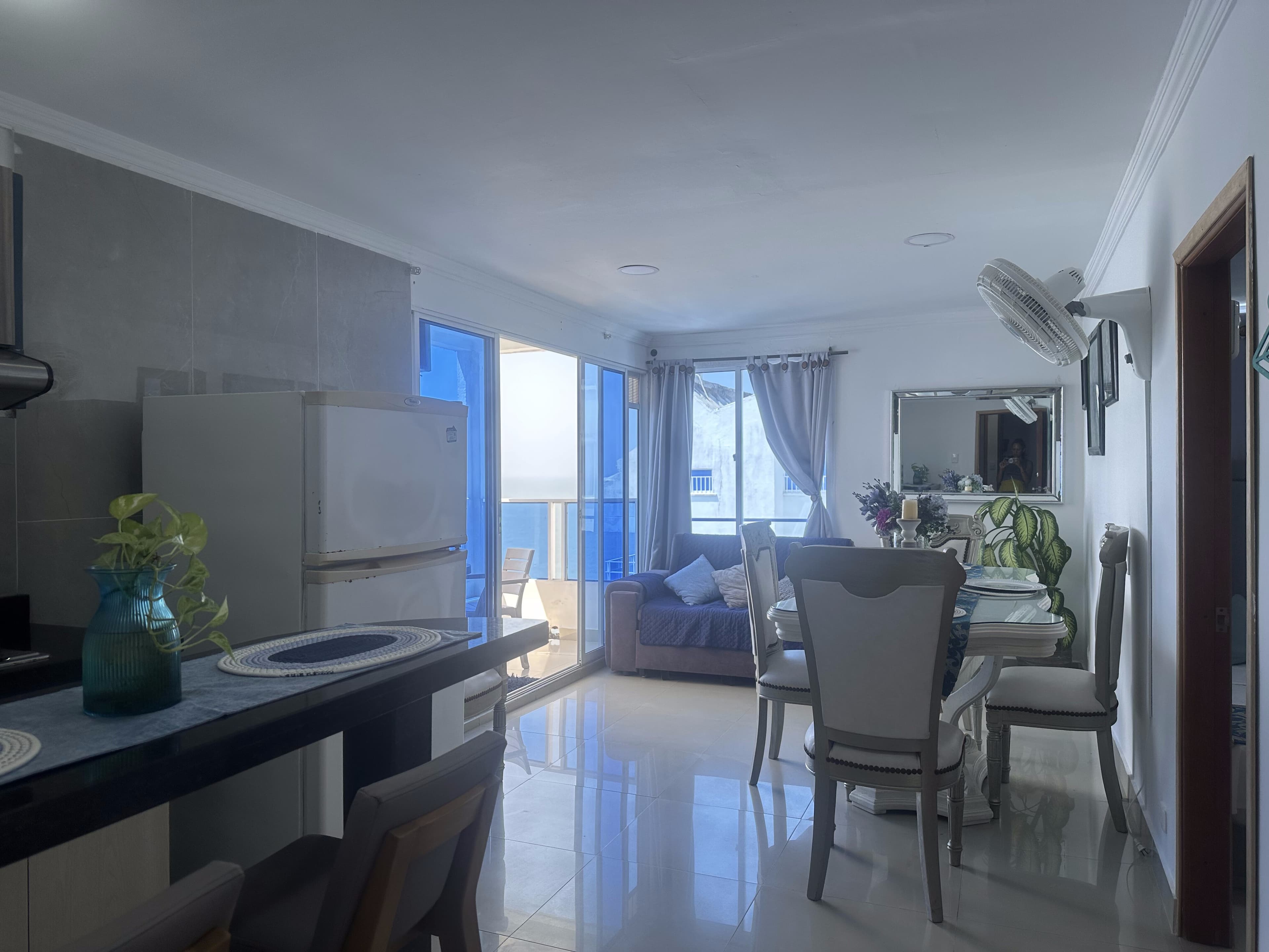 Open-plan living area and kitchen